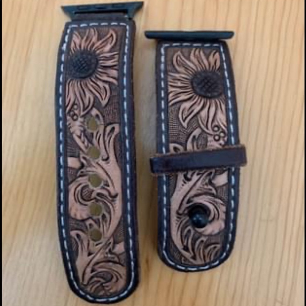 44mm tooled leather Apple Watch band
